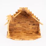 Krippenfiguren mit Krippenstall, ~ 35x22 cm