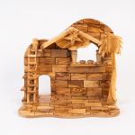 Krippenfiguren mit Krippenstall,~35x31 cm, 13 Teile
