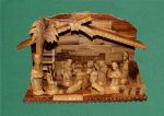 Krippenfiguren mit Krippenstall, ~34x19 cm