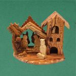 Krippe mit Turm und Glocke, ~ 12x11 cm