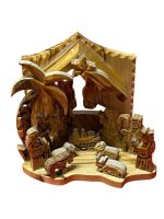 Krippe, mit Figuren, 12 cm