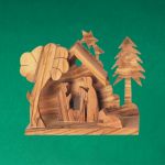Krippe mit 2 Bäumen, ~ 10x4x8 cm